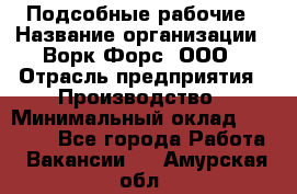 Подсобные рабочие › Название организации ­ Ворк Форс, ООО › Отрасль предприятия ­ Производство › Минимальный оклад ­ 35 000 - Все города Работа » Вакансии   . Амурская обл.